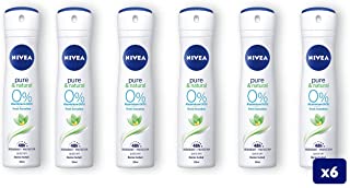Nivea Pure & Natural Deodorante Spray, 6 Confezioni da 150 ml