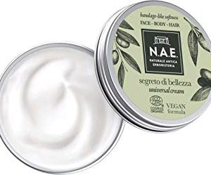 N.A.E. Crema Universale Segreto di Bellezza, per Viso, Corpo e Capelli, per Pelli Secche, con Olio di Oliva, Formula Vegana, 150