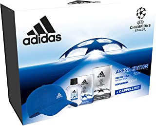 Adidas - Confezione Regalo UEFA Champions League - Arena Edition: Profumo Uomo 50 ml, Dopobarba 100 ml e Cappello Baseball Blu