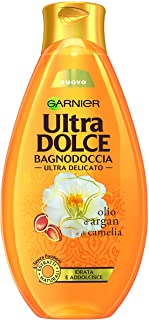 Garnier Ultra Dolce Olio d'Argan e di Camelia Bagnodoccia Satinante Pelle Setosa e Morbida, 500 ml