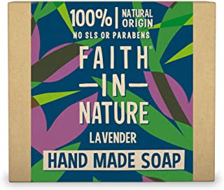 Faith in Nature Sapone Naturale per le Mani alla Lavanda, Nutriente, Vegano, senza Parabeni e SLS, non Testato su Animali, 100 g