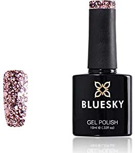 Bluesky Smalto Per Unghie Gel, Rose Gold, S06N, Luccichio, Rosa, Oro (Per Lampade Uv E Led) - 10 Ml