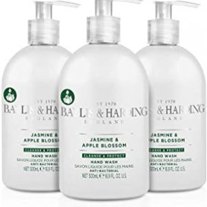 Baylis & Harding - Sapone liquido antibatterico per mani al Jasmine e Apple Blossom, 3 Confezioni da 500 ml