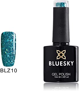 Bluesky polacco del gel di scintillio di diamanti TEAL BLU VERDE BLZ 10 - Gel UV impregna fuori dallo smalto 10ml polacco