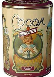 Van Houten Since 1828 Cocoa - Polvere di Cacao Ideale per Cioccolata Calda Conservato in Barattolo di Latta Decorato con Stampe