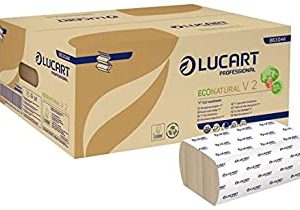 LUCART Asciugamani intercalati Lucart -V-riciclato Econatural -21x21cm- 2 veli -190fg-863044 (conf. 20)