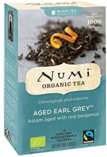 Numi - Te biologico Earl Grey stagionato - Bergamot Assam , 18 bustine, 3 confezioni (3 x 36 g)