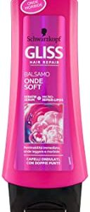 Schwarzkopf, Gliss Balsamo Onde Soft, per capelli ondulati con punte secche e radici grasse, 200 ml