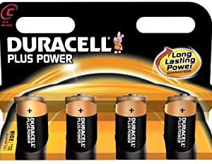 Duracell - Batterie alcaline, Baby C, LR14, 1,5 V Plus Power, confezione da 4