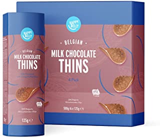 Marchio Amazon - Happy Belly Chips di cioccolato al latte belga 4 x 125g
