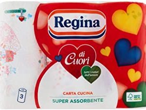 Regina - Carta, 3 veli, Super Assorbenza - 2 confezioni da 3 rotoli [6 rotoli]