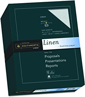 Fine Linen Paper, 24Lb, 8-1-2"x11", 500-RM, Gray, Sold as 1 Box