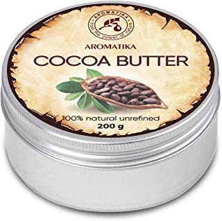 Burro di Cacao 200g - Theobroma Cacao (Cocoa) Seed Butter - Burkina Faso - Burro di Cacao non Raffinato e Puro al 100% - Idratan