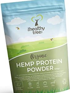 Proteine in Polvere di Canapa Bio di TheHealthyTree Company - Raccolta in Europa - Vegan, Alto Contenuto di Omega-3, Ferro, Ammi