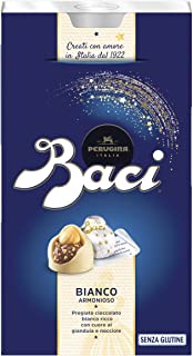 BACI PERUGINA BIANCO Cioccolatini al cioccolato bianco ripieno al gianduia e nocciola intera 200g [Confezione da 2]