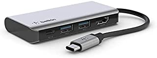 Belkin Adattatore Multiporta 4 in 1 USB-C (HDMI 4K, Ricarica Passante USB-C PD da 100 W e 2 Porte USB-A, per MacBook Pro, MacBoo