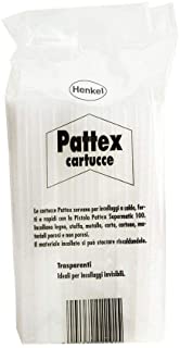 Pattex Colla a Caldo Trasparente Termofusibile Professionale 50 PEZZI Stick Ricarica 11 millimetri Spessore 20 Centimetri Lunghe