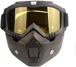 HUAGE Uomo Donna Sci Snowboard Maschera Face_Shield Motoslitta Occhiali da Sci Occhiali protettivi Antivento Motocross Occhiali di Sicurezza con Bocca