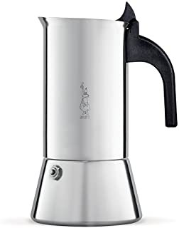 Bialetti Venus Caffettiera in Acciaio Inox, Adatta all'Induzione, Inossidabile, Argento, 10 Tazze