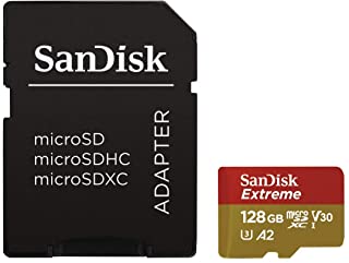 SanDisk Extreme micro SDSQXA1-128G-GN6AA per Action Camera e Droni + Adattatore SD, Velocità di Lettura fino a 160 MB/s, A2 C10