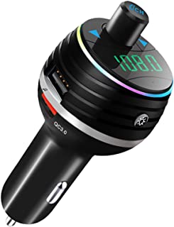 Trasmettitore FM Bluetooth per Auto, Lettore MP3 Auto Bluetooth 5.0 Trasmettitore per Auto con QC3.0 e 6 Retroilluminato, Musica Bluetooth Auto Suppor