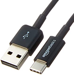 Amazon Basics - Cavo USB da maschio USB Type-C a USB-A 2.0, 1,8 metri, colore Nero