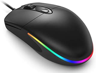 Mouse Wireless con Illuminazione RGB, 2,4 GHz Mouse da Gioco con Filo USB, Mute, Mouse ottico, durevole, 1600 DPI, Peso Ridotto per PC Laptop Computer