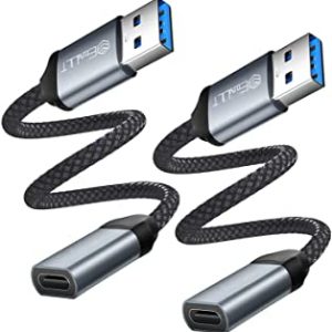 EasyULT 2 Pezzi Adattatore USB C a USB 3.0, Cavo Adattatore da USB 3.0 Tipo A Maschio a Tipo C Femmina 5Gbps, Compatibile per Samsung Galaxy S20 S21 P