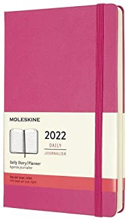 Moleskine Agenda Giornaliera 12 Mesi 2022, Daily Planner 2022, Copertina Rigida e Chiusura ad Elastico, Formato Large 13 x 21 cm