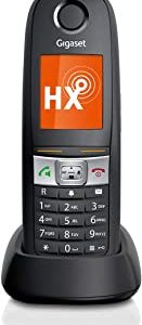 Gigaset E630HX Telefono Cordless Aggiuntivo, Vivavoce, Vibrazione e LED Luminoso, Nero
