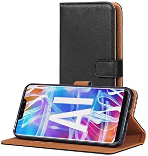 AICEK Cover Compatible Huawei Mate 20 Lite, Portafoglio Custodia per Huawei Mate 20 Lite Case di Pelle Flip Cover Nero (6.3 Poll