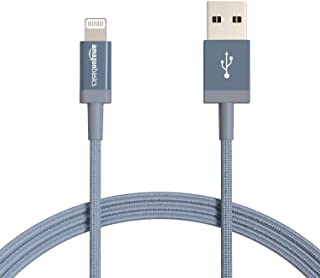 Amazon Basics - Cavo di ricarica Lightning/USB-A, certificato MFi, in nylon intrecciato, per iPhone, grigio scuro, 1,8 m