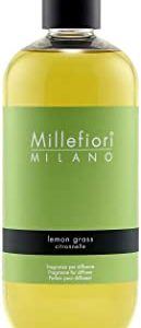 Millefiori Milano Ricarica per Diffusore di Aromi per Ambiente, Fragranza, Lemon Grass, 500 ml