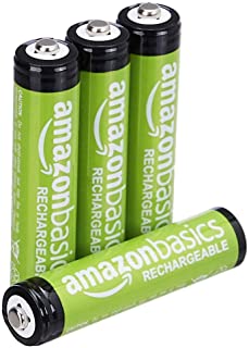 Amazon Basics - Batterie AAA ricaricabili, pre-caricate, confezione da 4 (l’aspetto potrebbe variare dall’immagine)