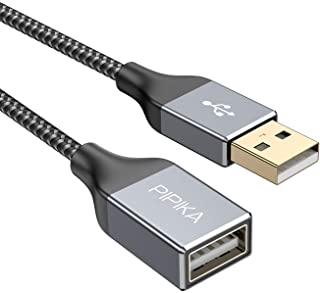 Cavo di prolunga USB, [2M] Cavo di prolunga USB 2.0 A maschio-femmina con connettori in alluminio, manicotto in nylon per lettore di schede, tastiera,