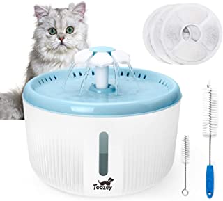 Toozey Fontanella per Gatti - Fontana per Gatti 2L con Finestra Livello Acqua, 3 Filtri a Carbone Attivo e 2 Spazzole per Pulizi