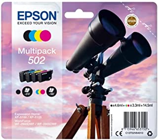 Epson 502 Serie Binocolo, Cartuccia originale getto d&nr.x27,inchiostro, Formato Standard, Multipack 4 Colori