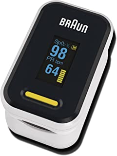 Braun Pulsossimetro Braun 1 (Saturazione di Ossigeno, Livelli di Ossigeno Nel Sangue, Clinicamente Accurato, Dispositivo Medico