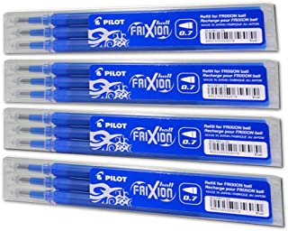 Frixion BLS-FR7 Rollerball Refill 0.7 mm Blu 4 x Set di 3