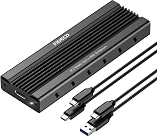 FIDECO M.2 NVME SATA SSD Adattatore, USB 3.1, Gen 2 Custodia Disco Rigido, 10Gbps SSD Enclosure per 2230-2242-2260-2280 M.2 NVME