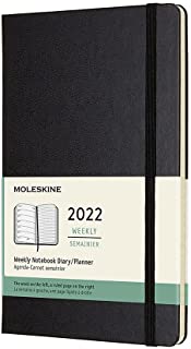 Moleskine Agenda Settimanale 12 Mesi 2022, con Copertina Rigida, Formato Large 13 x 21 cm, Nero