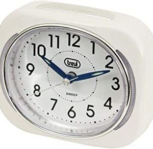 Trevi SL 3040 Orologio al Quarzo con Sveglia, Ampio Quadrante, Tasto Snooze/Light, Suoneria Elettronica, Movimento Silenzioso Sweep, Bianco