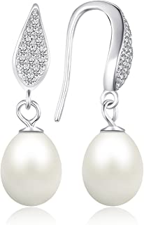 JewelryPalace 6-10mm Orecchini a bottone con perle coltivate d&nr.x27,acqua dolce 925 Argento sterling