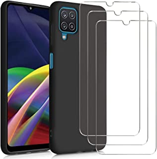 Xxmbbjy Cover per Samsung Galaxy A12 / M12 Custodia, 3 Pezzi Pellicola Vetro Temperato, Morbida Silicone Sottile TPU Case per Samsung Galaxy A12 / Sam