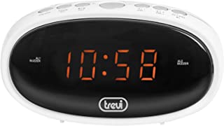 Trevi EC 880 Orologio Digitale con Due Sveglie, Suoneria Elettronica, Funzione Snooze, Funzione Dimmer, Bianco