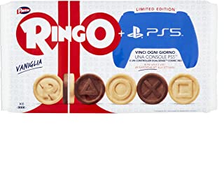 Pavesi Ringo Biscotti Farciti con Crema al Gusto Vaniglia, 6 x 55g