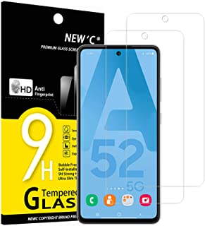 NEW'C 2 Pezzi, Vetro Temperato per Samsung Galaxy A52, A52 5G, A52S 5G, Pellicola Prottetiva Anti Graffio, Anti-Impronte, S