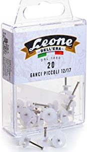 20 Ganci piccoli Leone Dell'Era per appendere quadri con spilli in acciaio temprato - Scatola appendibile - Made in Italy