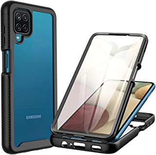 CENHUFO Cover Samsung A12 / M12, Custodia Samsung A12 /M12 Antiurto con Protezione dello Schermo Integrata 360 Gradi Rugged Case Bumper Guscio Traspar