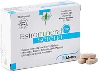 Estromineral Serena Plus, Integratore Alimentare a Base di Isoflavoni di Soia, 30 Compresse